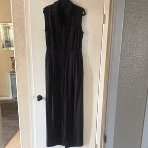 Athleta Black Collared Jumpsuit